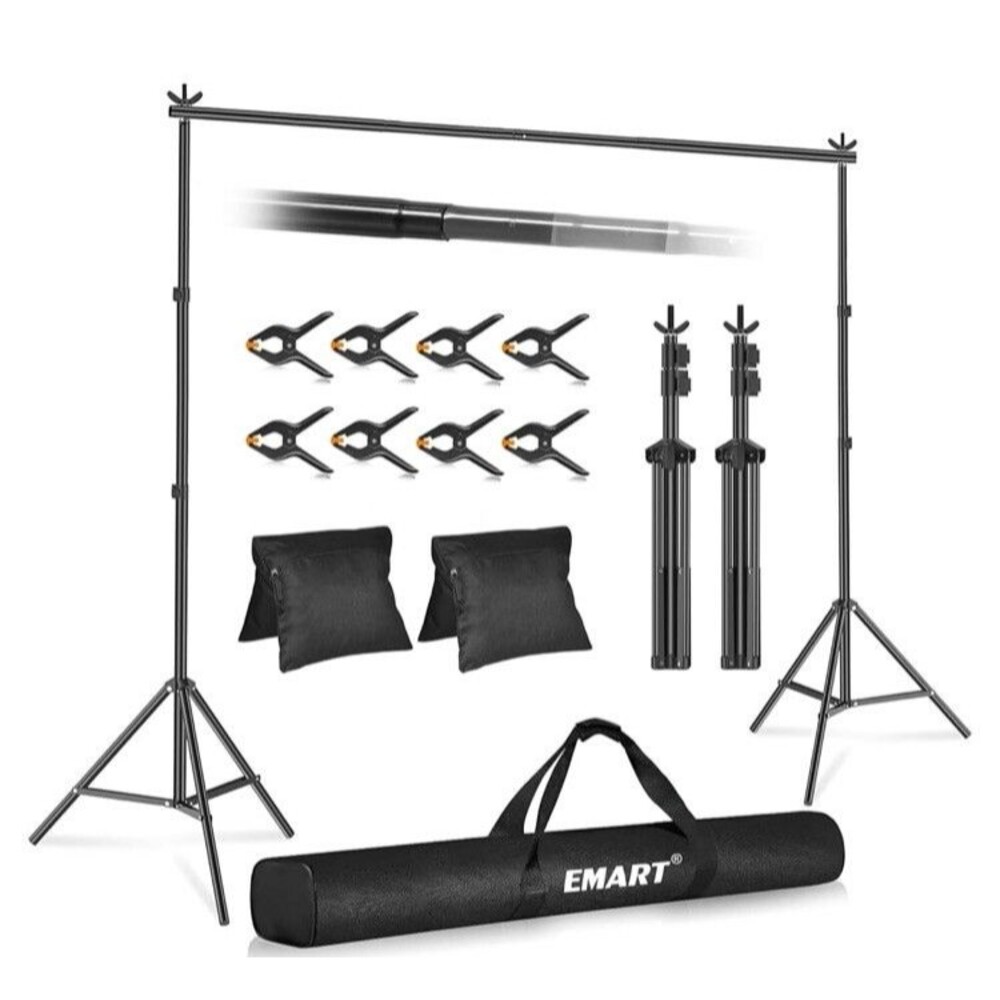 New Emart Backdrop Stand 10x7ft(WxH) Photo Studio Adjustable Background Stand